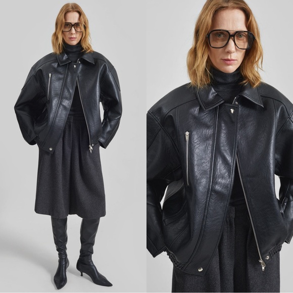 The Frankie Shop Jackets & Blazers - NEW The Frankie Shop ENORA FAUX LEATHER JACKET - BLACK
